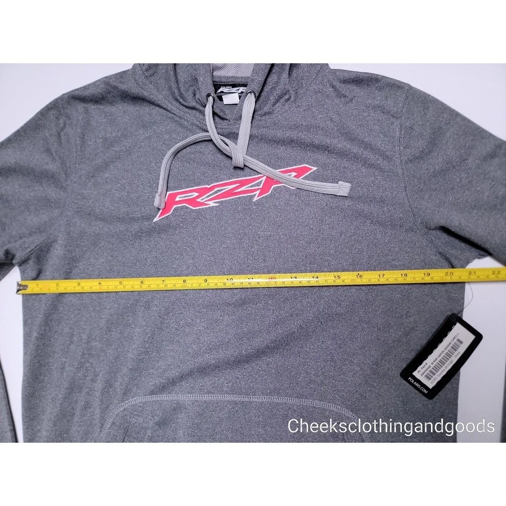 NWT Polaris RZR Vapor Fitted Hoodie Womens size LARGE Charcoal Gray
